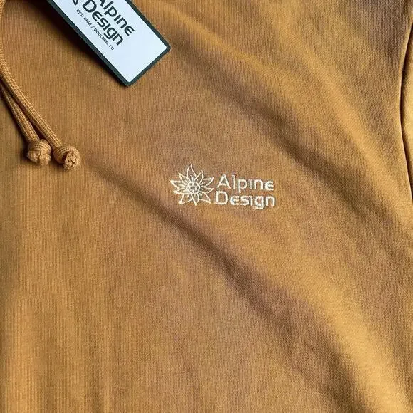 NWT Alpine Design Hoodie Men’s L Burnt Orange Pullover Fleece Lined Sweatshirt - Picture 4 of 6